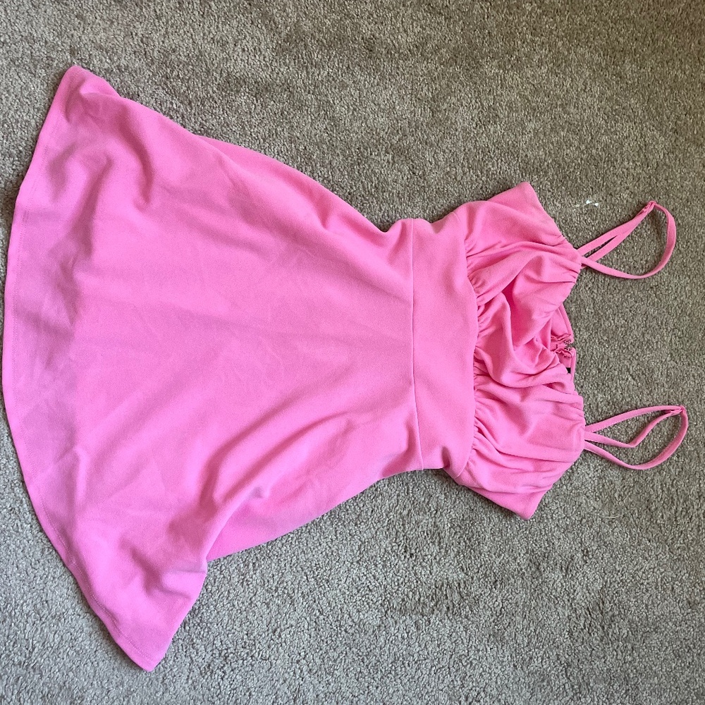 Pink mini dress